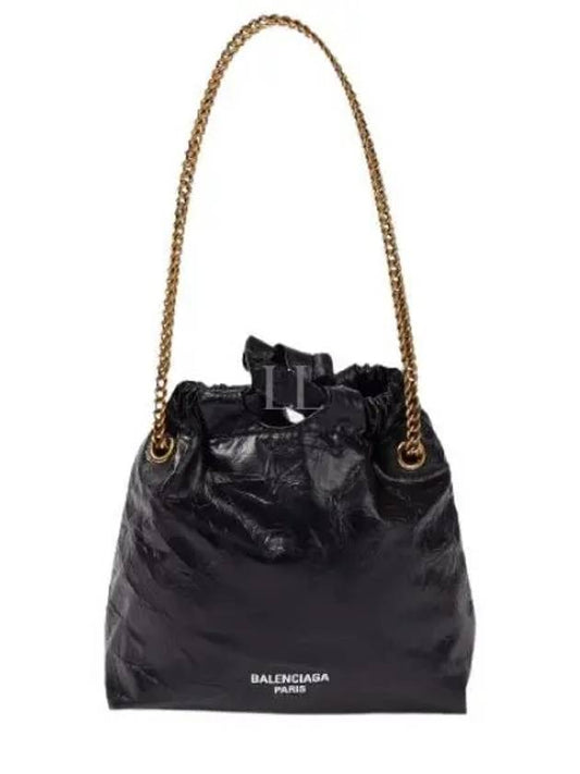 Crush Small Leather Shoulder Bag Black - BALENCIAGA - BALAAN 2