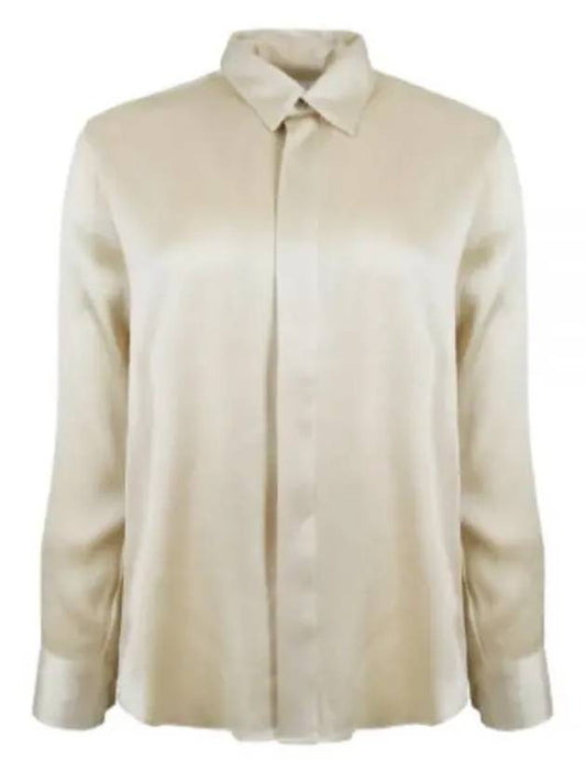 Women's Silk Classic Long Sleeve Shirt Vanilla - AMI - BALAAN 2