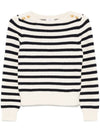 Marinière Boat Neck Knit Top Navy Off White - CELINE - BALAAN 2