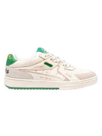 Men's University Low Top Sneakers White Green - PALM ANGELS - BALAAN 1