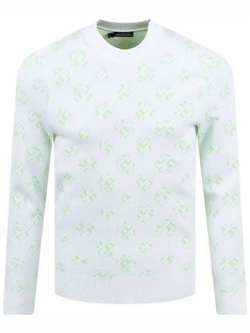 Men's Golf Gus Jacquard Crew Neck Sweatshirt White - J.LINDEBERG - BALAAN 1