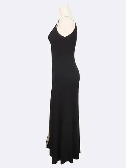 SFPRO00982 Black two tone color long rib tank top knit dress one piece size 36 - SANDRO - BALAAN 2