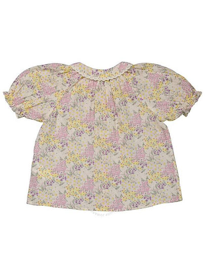 Bonton Girls Flower Prairie Peterpan Cotton Blouse, Size 6Y - BONTON - BALAAN 2