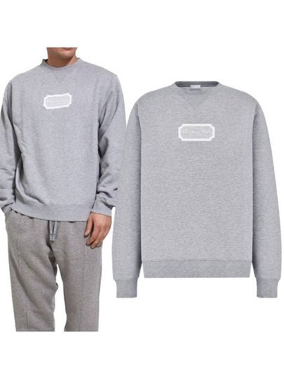 Contrast Couture Embroidery Sweatshirt Grey - DIOR - BALAAN 2