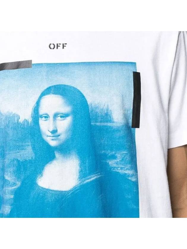 Mona Lisa Print Round Short Sleeve T-Shirt - OFF WHITE - BALAAN 3