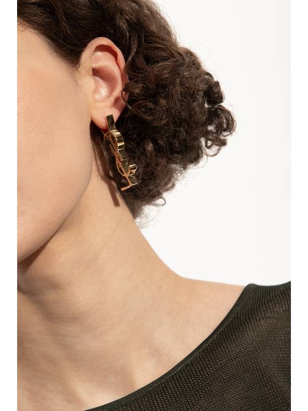 YSL Cassandre Single Metal Earrings Gold - SAINT LAURENT - BALAAN 4