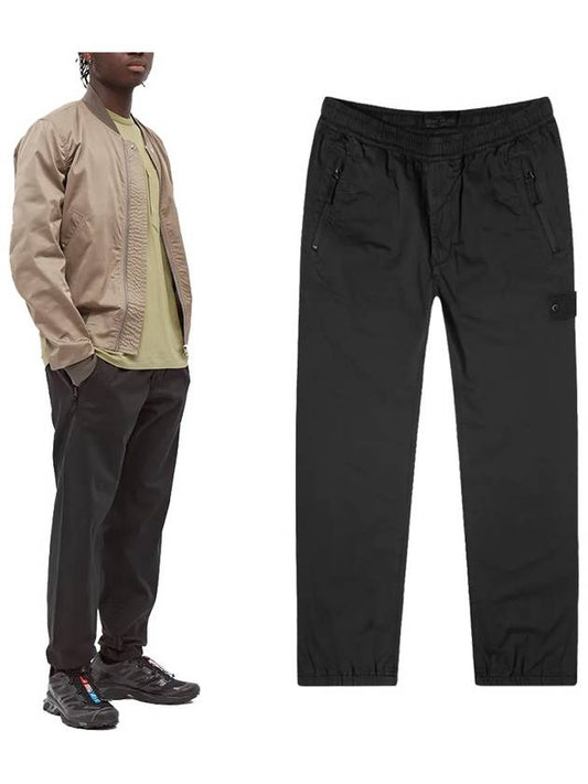 Men's Ghost Piece Wappen Patch Training Cargo Pants Black - STONE ISLAND - BALAAN 2