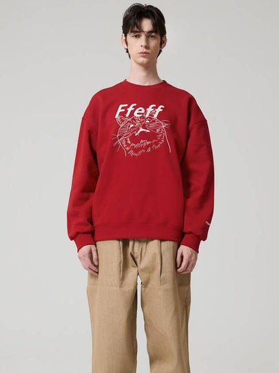 Art Work Animal Stitch Sweatshirt Red - FFEFF STUDIO - BALAAN 2