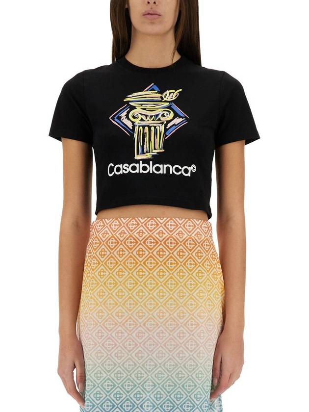 Casablanca Cropped T-Shirt - CASABLANCA - BALAAN 1