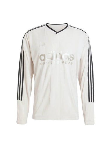 House of Tiro Jacquard Jersey Long Slevee T Shirt Ivory - ADIDAS - BALAAN 1