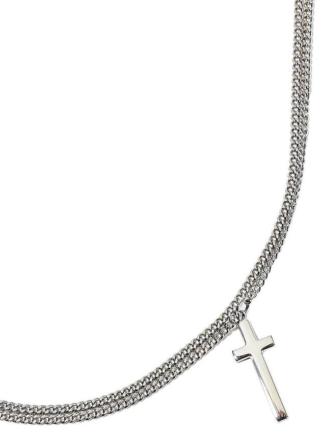 Silver Double Cross Necklace - DSQUARED2 - BALAAN 4