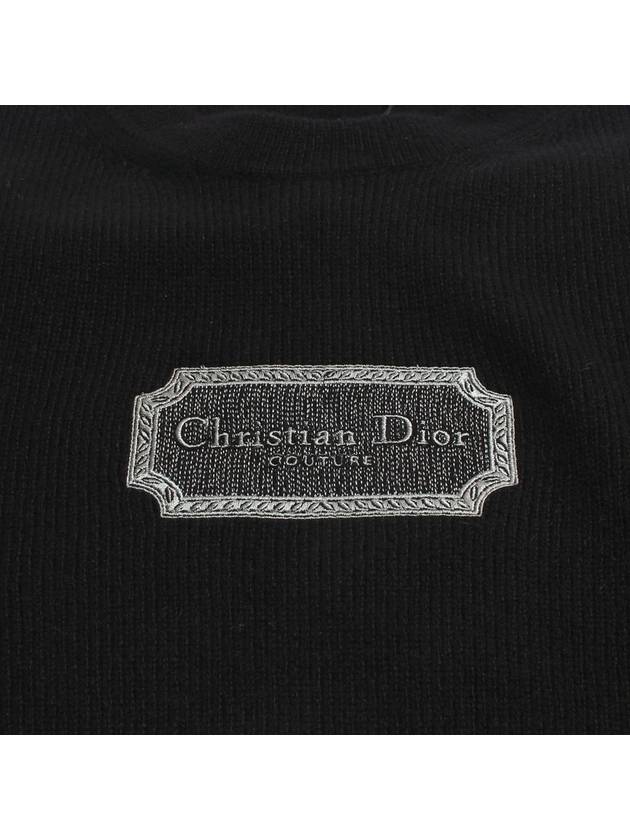 Couture Embroidered Cashmere Jersey Knit Top Black - DIOR - BALAAN 4