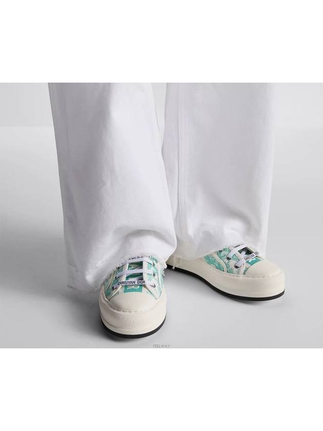 Walk NDior Toile De Jouy Sauvage Motif Platform Low Top Sneakers Aquamarina - DIOR - BALAAN 9