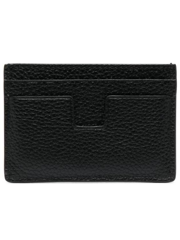 T Line Leather Credit Card Wallet Black - TOM FORD - BALAAN 3