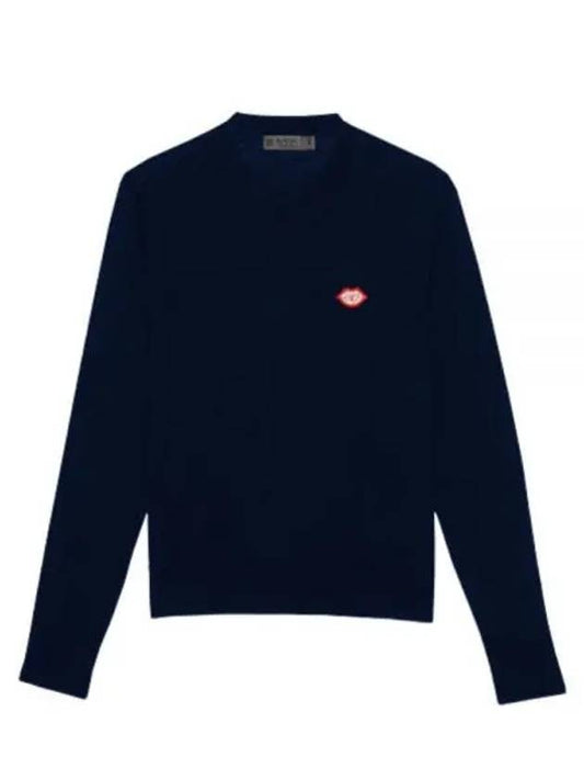 merino wool crew neck long sleeve shirt navy - G/FORE - BALAAN 2