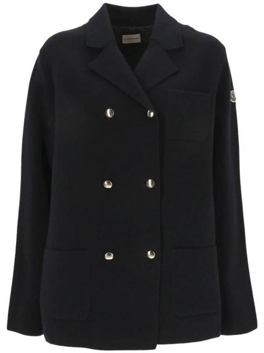 Logo design double coat navy - MONCLER - BALAAN 1