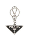 Triangle Logo Metal Keychain Black - PRADA - BALAAN 1