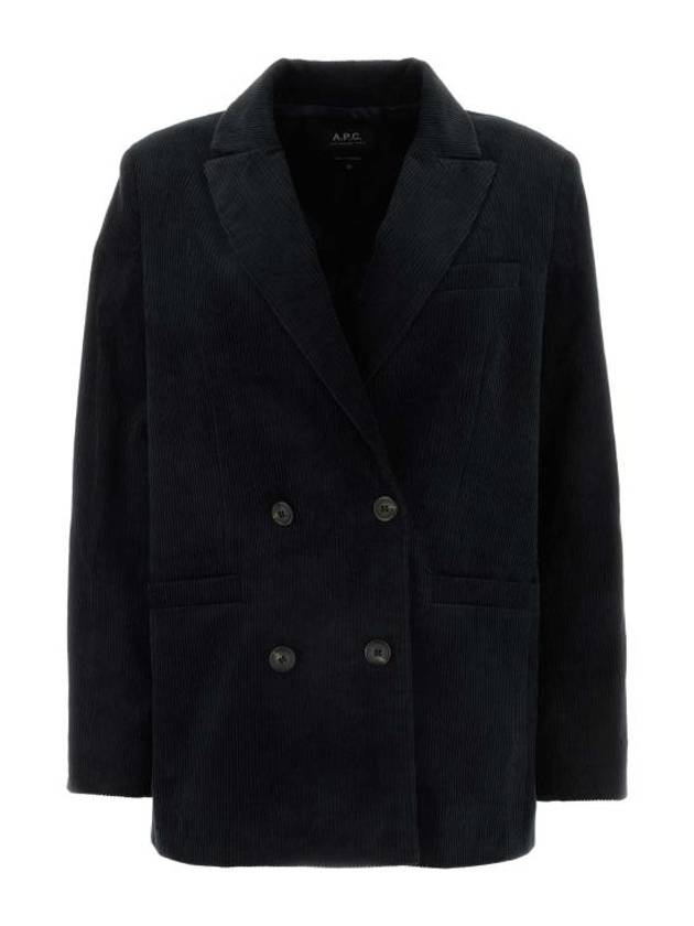 Lucy Double-Breasted Corduroy Blazer Jacket Black - A.P.C. - BALAAN 1