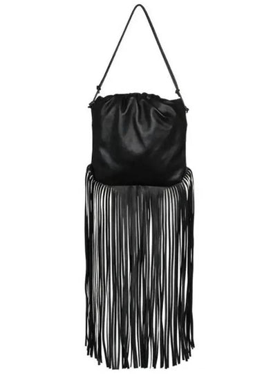 Calfskin The Fringe Pouch Bag Black - BOTTEGA VENETA - BALAAN 2