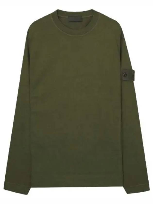 Ghost Piece Organic Cotton Badge Sweatshirt Military Green - STONE ISLAND - BALAAN 2