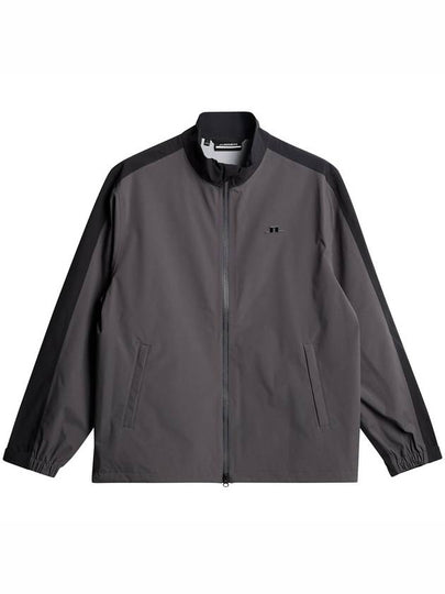 Men's Theo Rain Zip-Up Jacket Black Asphalt - J.LINDEBERG - BALAAN 2