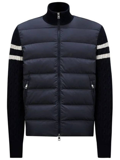 Logo patch knit padding navy blue - MONCLER - BALAAN 2