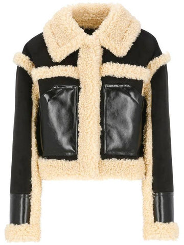 Edith faux fur trim jacket black - STAND STUDIO - BALAAN 1