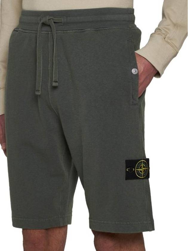 Compass Badge Cotton Track Shorts Musk - STONE ISLAND - BALAAN 6