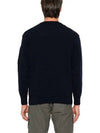 Lambswool GRS Crew Neck Knit Top Navy - CP COMPANY - BALAAN 5