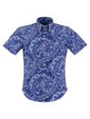 Paisley Short Sleeve Shirt Blue - POLO RALPH LAUREN - BALAAN 1