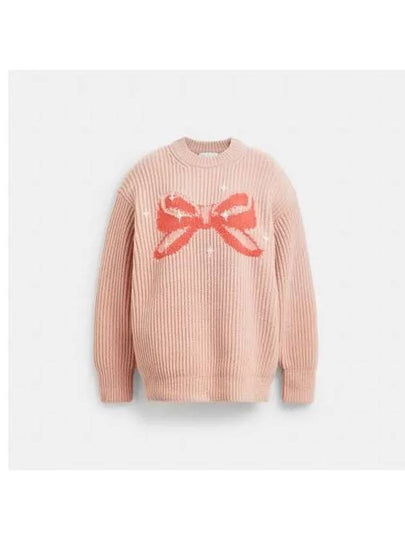 Crewneck Bow Sweater in Recycled Wool CU439 PIN - COACH - BALAAN 2