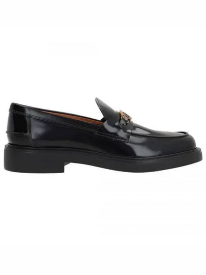 Metal Logo Leather Loafers Black - TOD'S - BALAAN 2