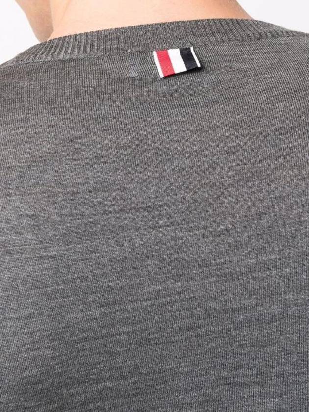 4 Bar Armband Classic Merino Wool Knit Top Light Grey - THOM BROWNE - BALAAN 6