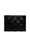 Cassette Intrecciato Medium Clutch Bag Black - BOTTEGA VENETA - BALAAN 2