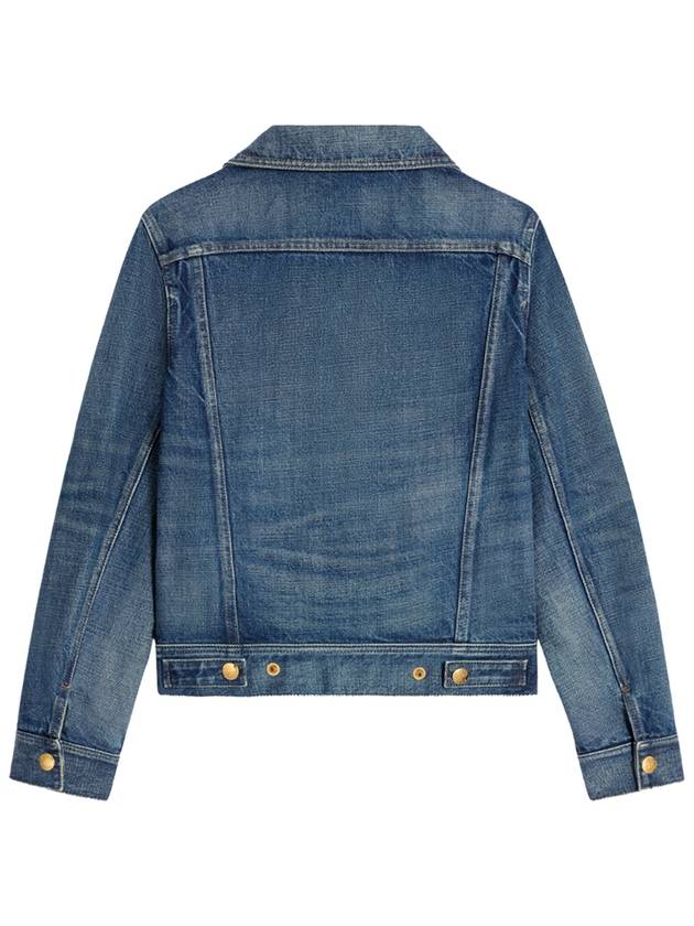 Trucker Denim Jacket Blue - CELINE - BALAAN 3