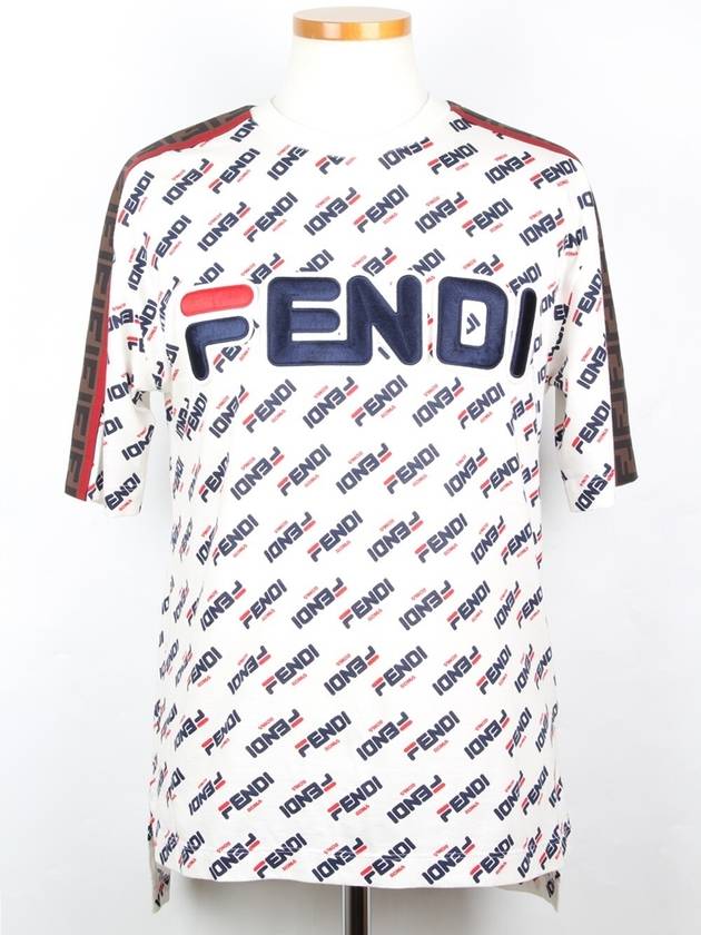 Fila Multi Logo Short Sleeve T Shirt XS - FENDI - BALAAN 1