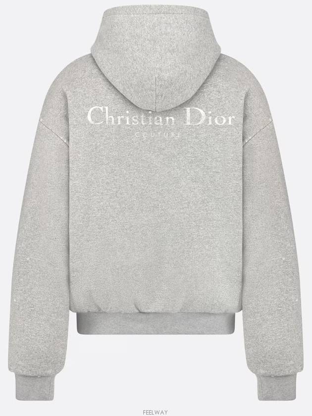 Logo Print Cotton Hoodie Grey - DIOR - BALAAN 6