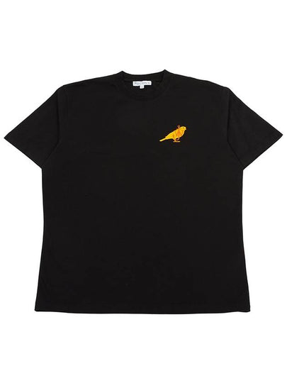 Canary Embroidery Cotton Short Sleeve T-Shirt Black - JW ANDERSON - BALAAN 2