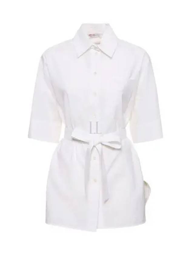 Texas Waist Belt Short Sleeve Shirt White - MAX MARA - BALAAN 2