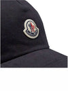 Fleece Logo Patch Cotton Baseball Ball Cap Navy - MONCLER - BALAAN 6