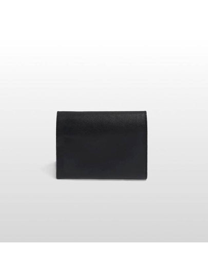 Prada Saffiano Metal Black Gold Logo Medium Wallet 1M0170 - PRADA - BALAAN 2