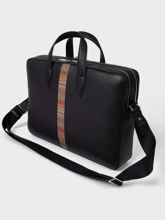 Signature Stripe Brief Case Black - PAUL SMITH - BALAAN 3