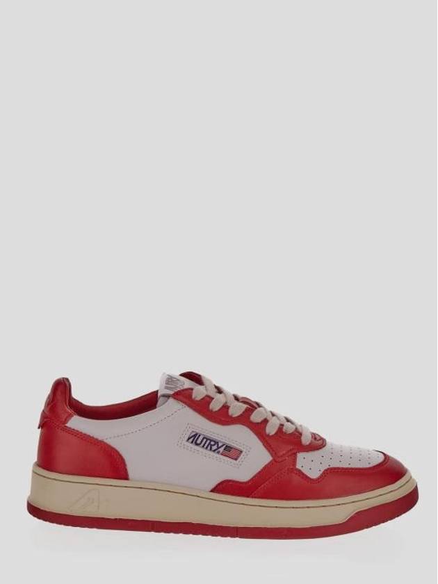 Men's Medalist Low Leather Sneakers White Red - AUTRY - BALAAN 5