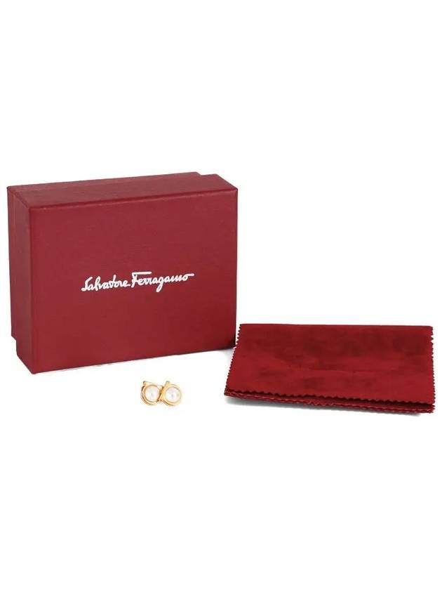 Gancini pearl earrings gold - SALVATORE FERRAGAMO - BALAAN 4