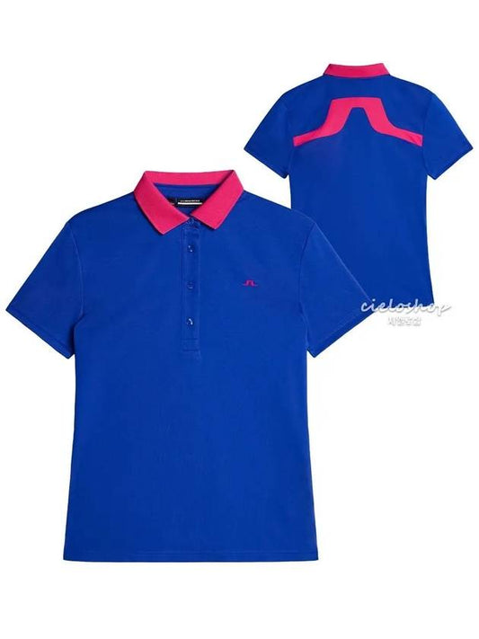 CASSIE Women s Golf Polo Short Sleeve T Shirt Blue GWJT10732 - J.LINDEBERG - BALAAN 1