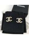 Women's CC Logo Pearl Crystal Stud Earrings Gold - CHANEL - BALAAN 3