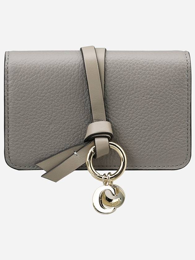 Alphabet Charm Leather Flap Card Wallet Gray - CHLOE - BALAAN 2