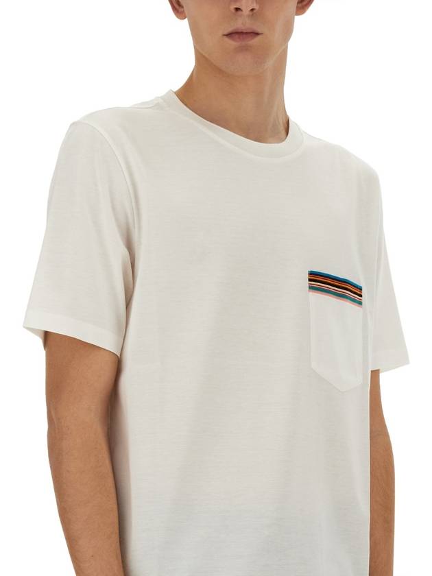 Signature Striped Pocket Short Sleeve T-Shirt White - PAUL SMITH - BALAAN 9