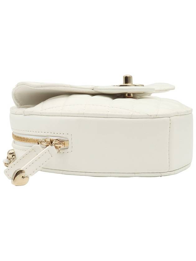 White Lambskin Champagne Gold Flap Heart Chain Cross Bag AS3191 - CHANEL - BALAAN 5