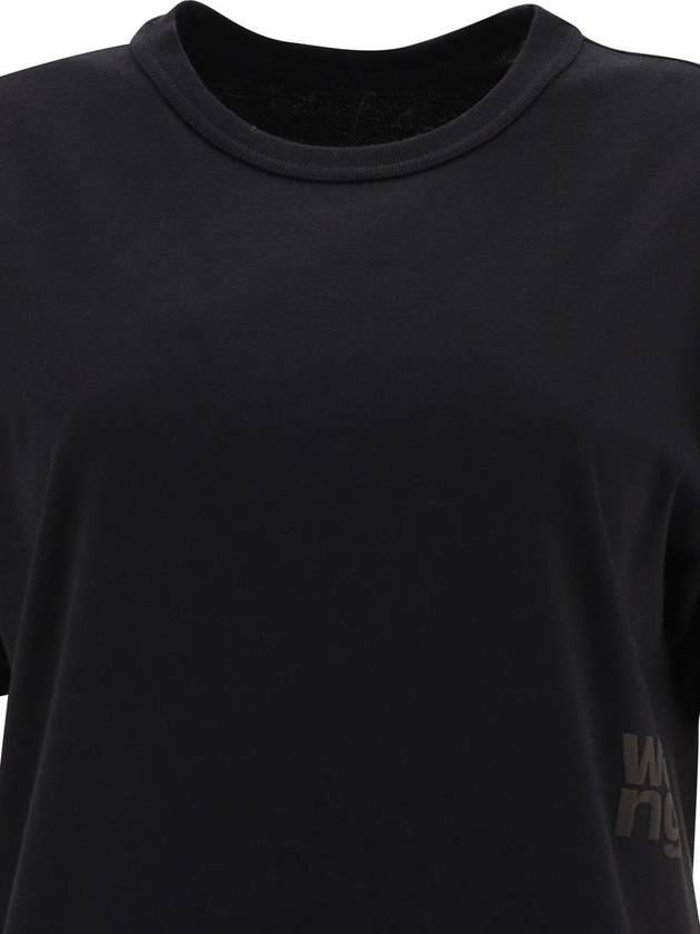 logo detail short sleeve t-shirt black - ALEXANDER WANG - BALAAN 4